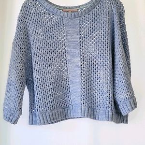 Half sleeve, open holed sweater